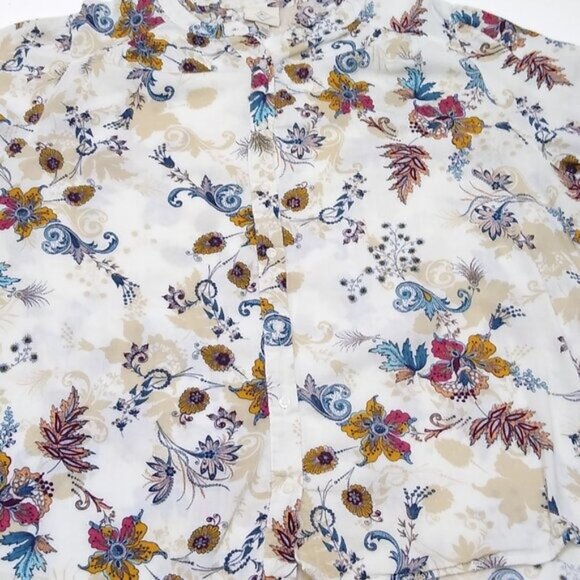 St. Johns Bay Floral Paisley Print Blouse Women's Size 1x Comfortable Light EUC - Picture 3 of 7